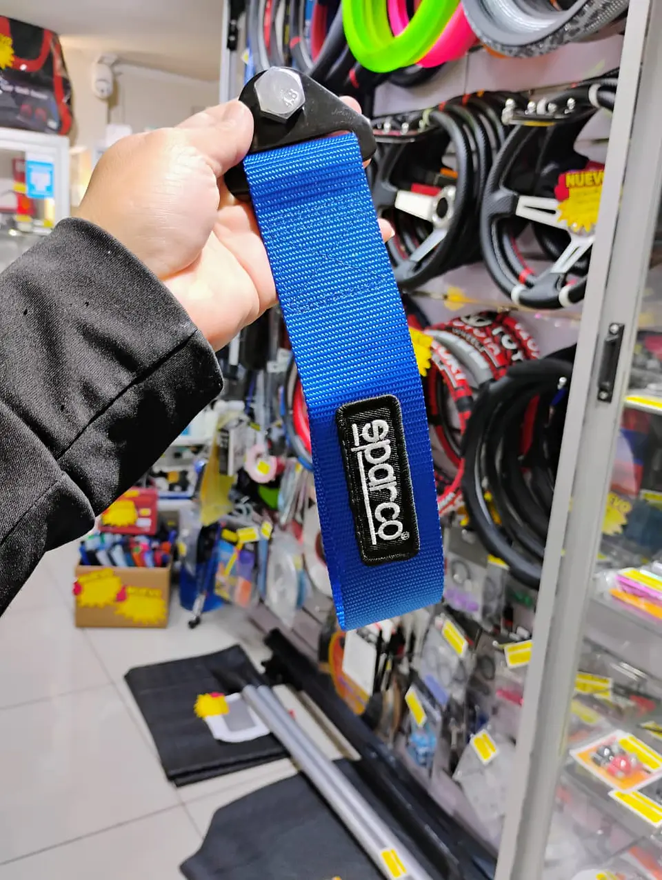 Cinta correa de remolque arrastre Sparco Azul 5