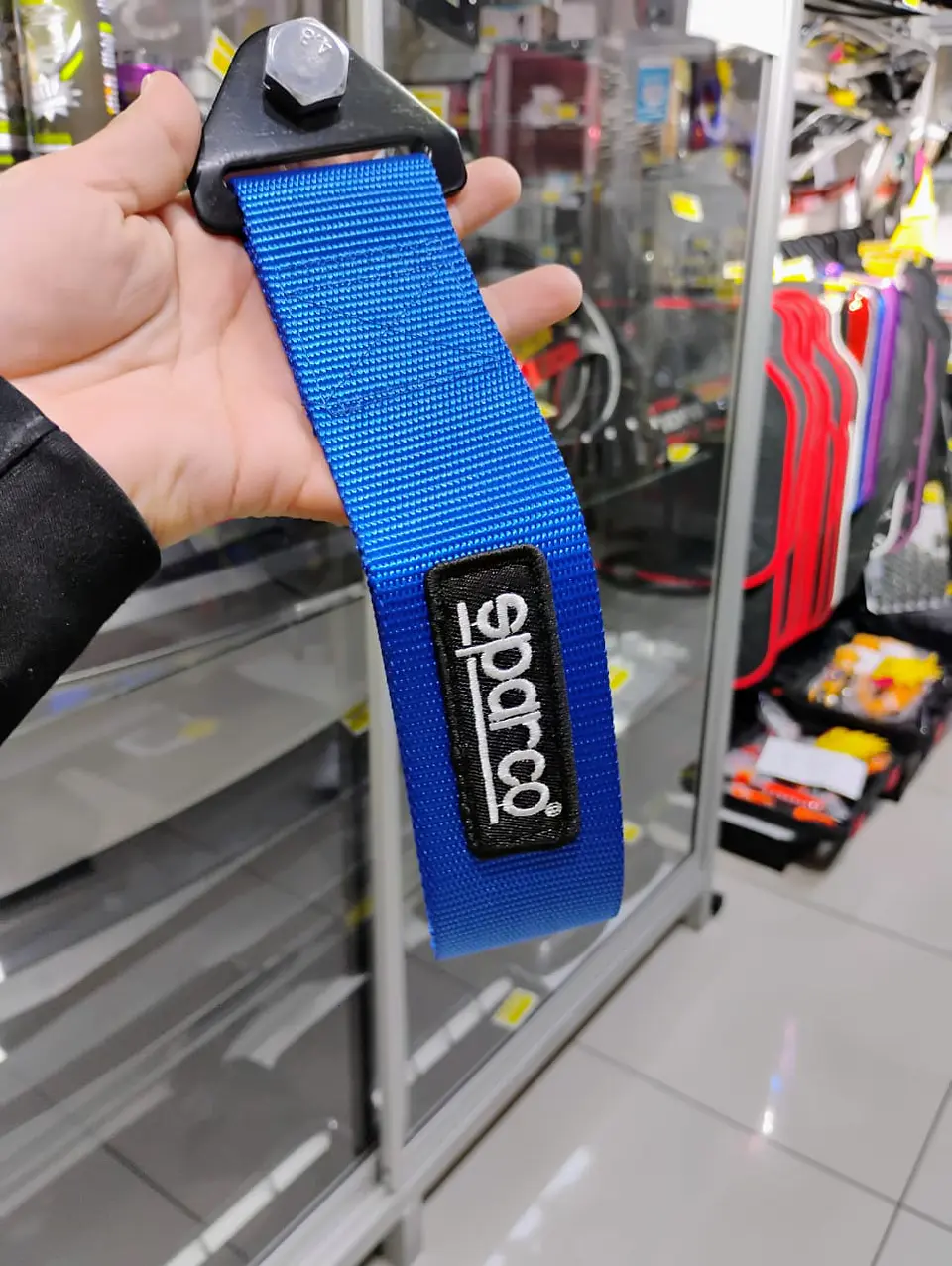 Cinta correa de remolque arrastre Sparco Azul 6