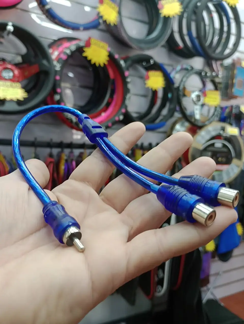 Cable adaptador sonido audio RCA 1 Macho 2 Hembras 4