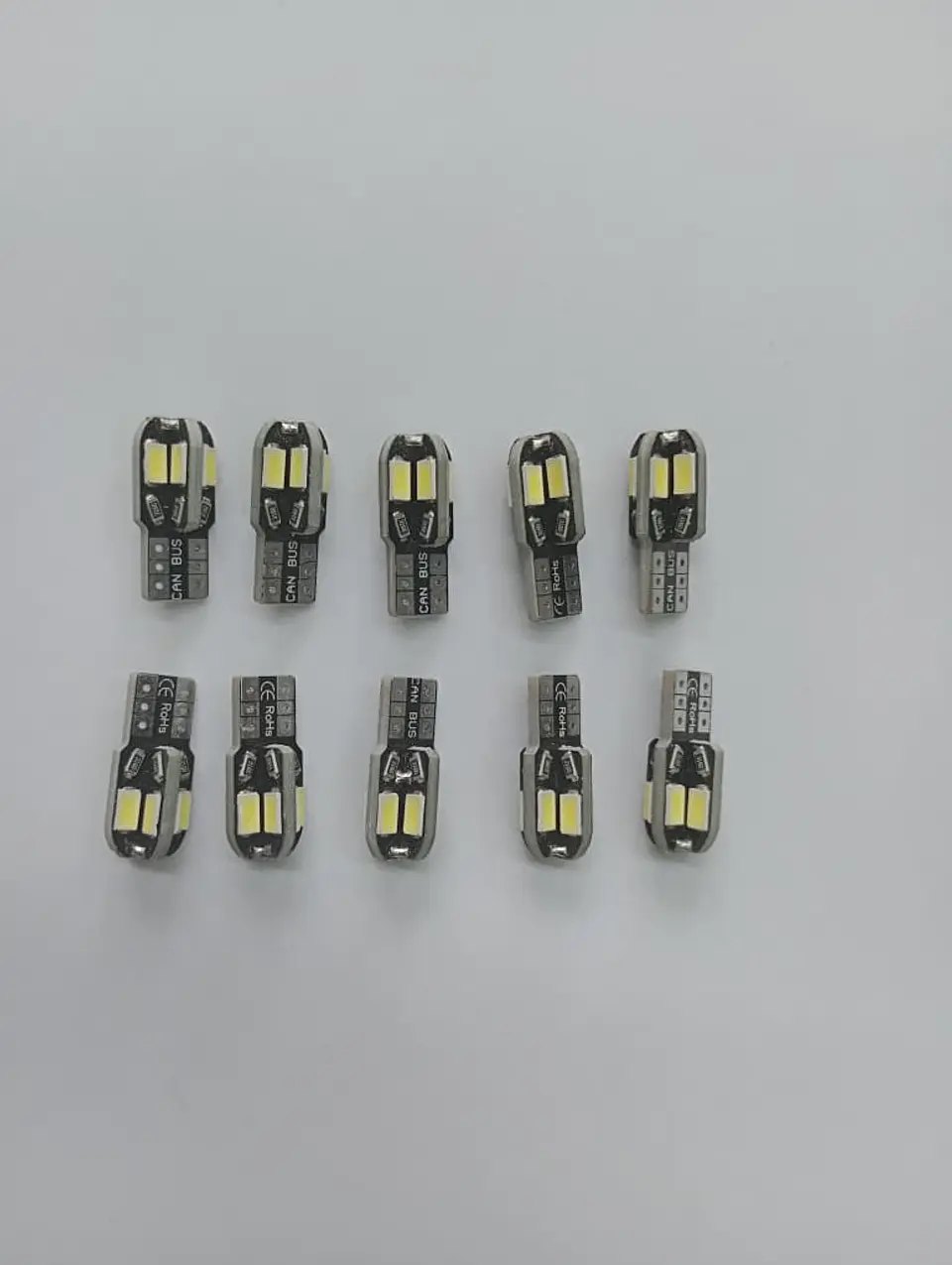 X10 unidades de Ampolletas led T10 W5W antierror canbus 8 led 12v 2