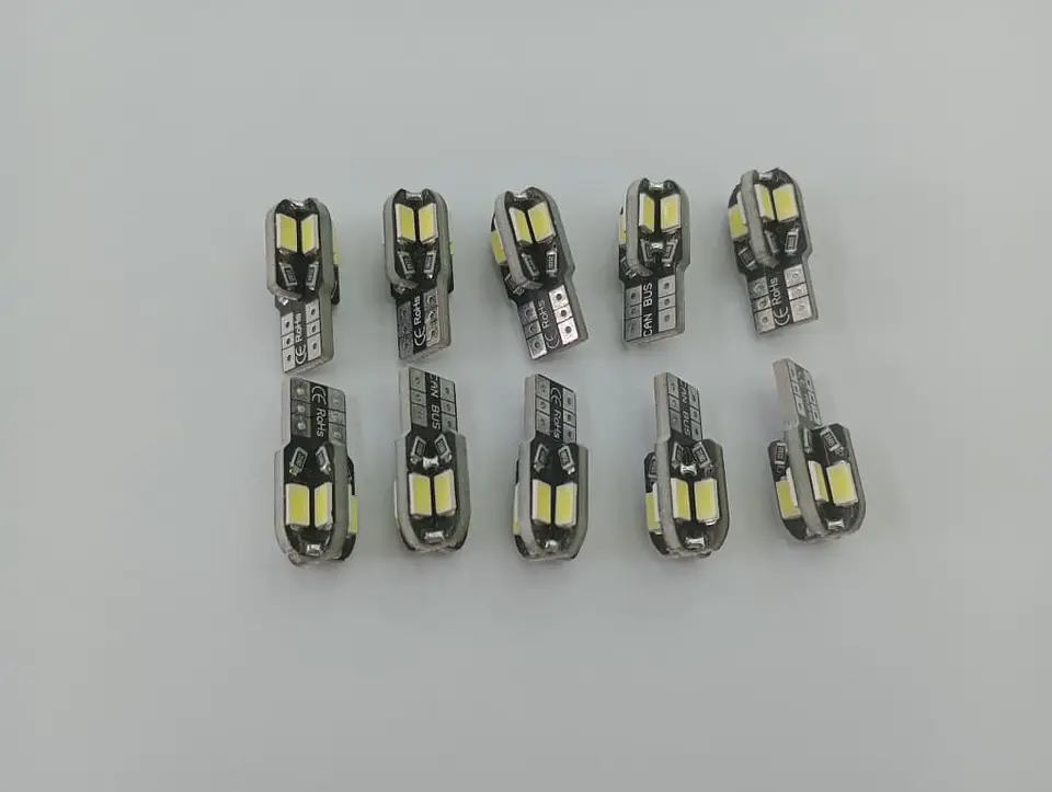 X10 unidades de Ampolletas led T10 W5W antierror canbus 8 led 12v 3