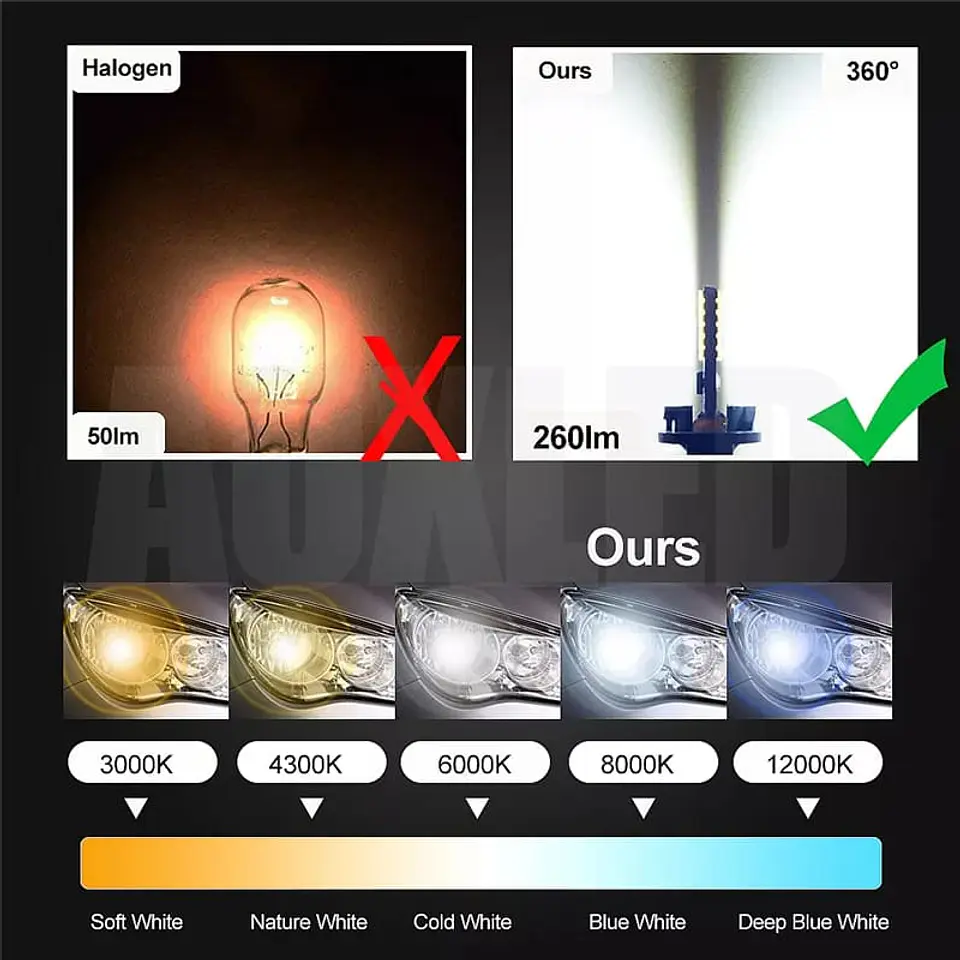 X10 unidades de Ampolletas led T10 W5W antierror canbus 24 led 10