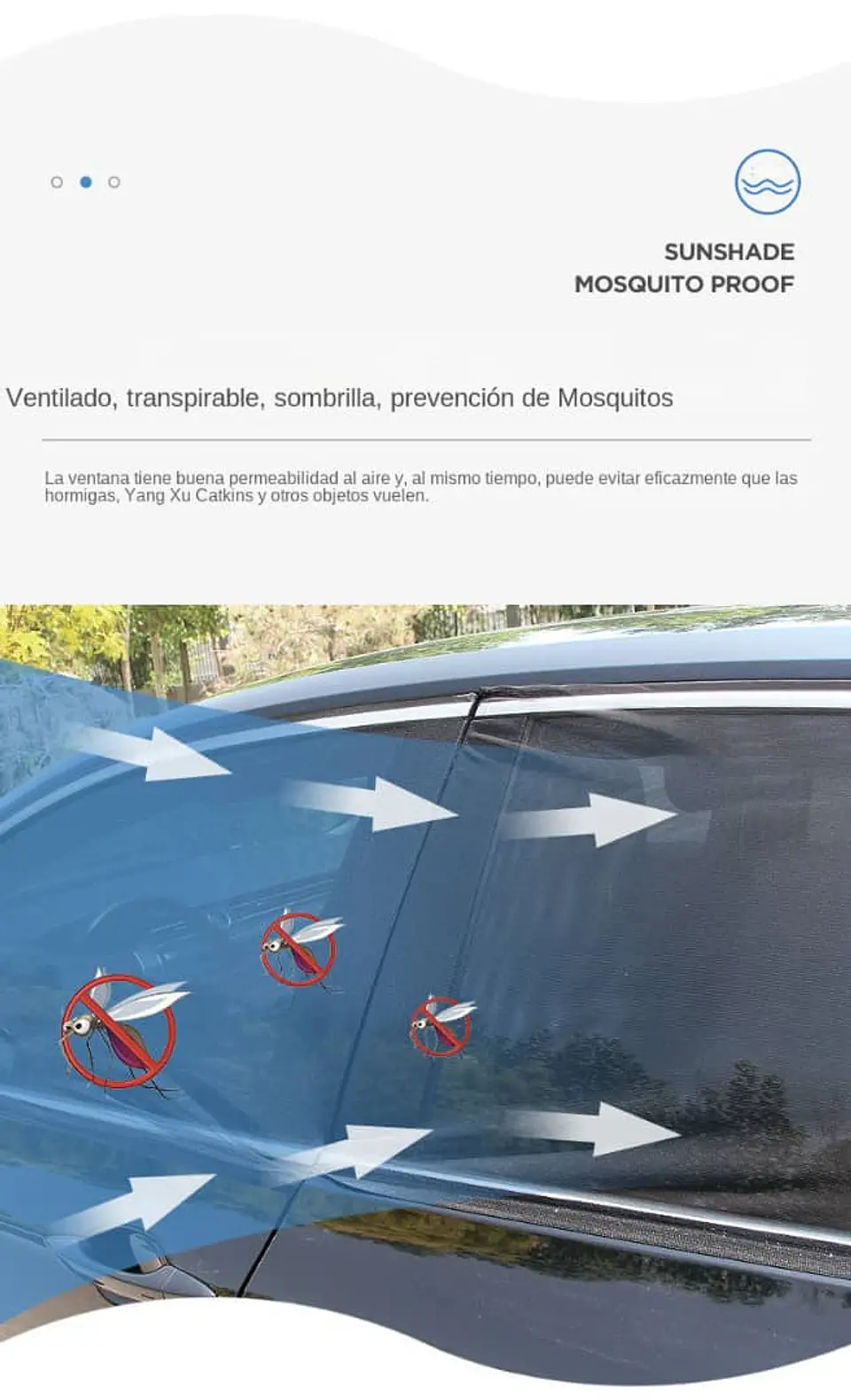 X2 mallas tapa sol - trasera para ventanas y suv medidas 100 x 60cm 2