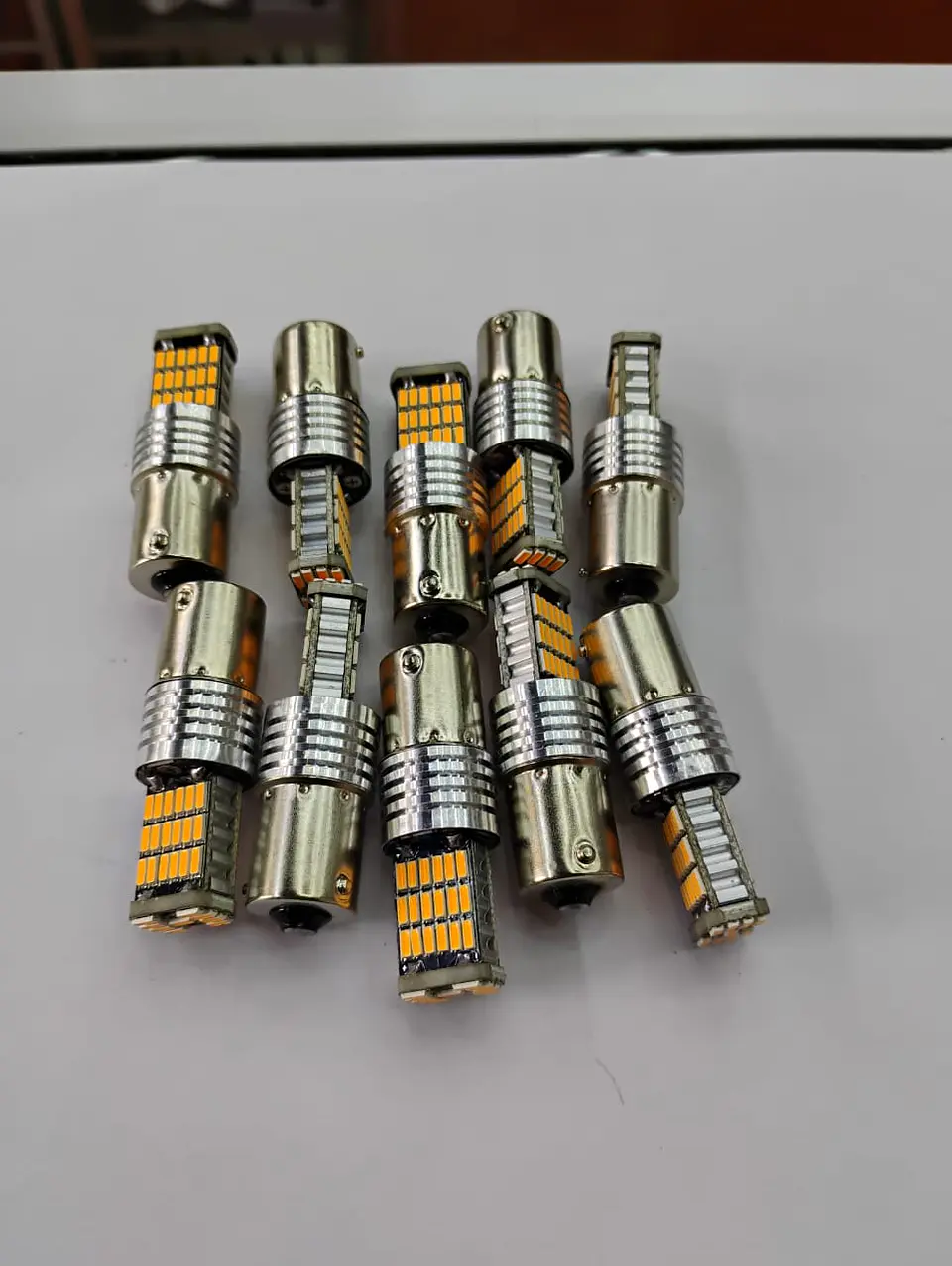 X10 unidades de ampolletas LED para reversa PY21W 1156 pata 10