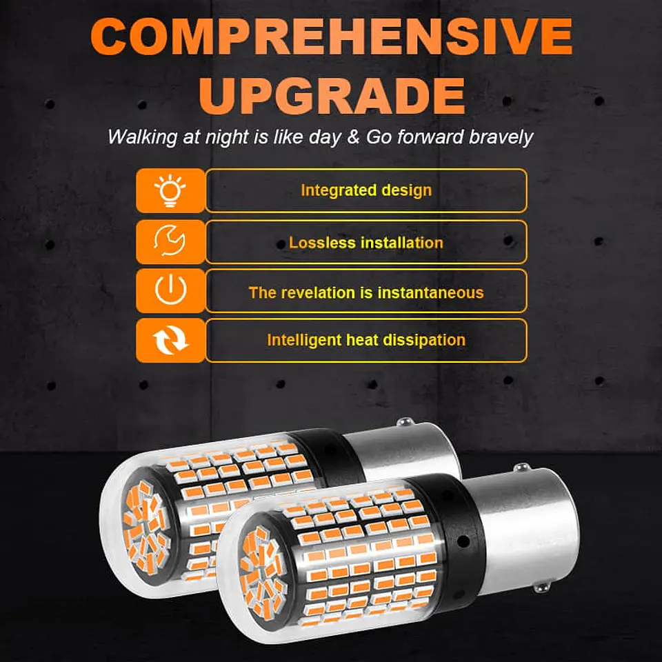 X2 unidades de ampolletas LED para reversa P21W 1156 pata pareja 6