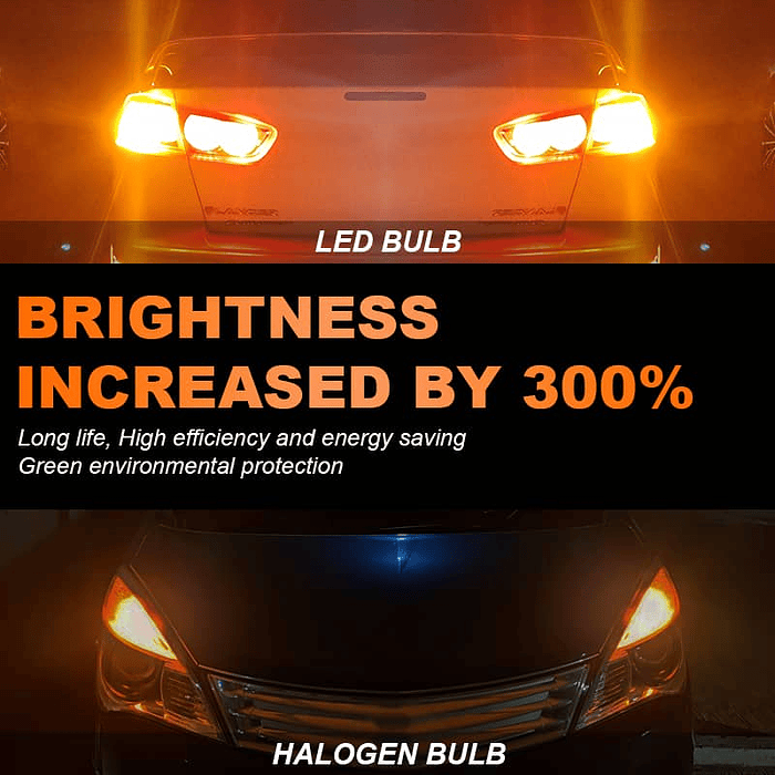 X10 unidades de ampolletas LED para reversa de autos P21W 1156 pata pareja 1 contacto anti hiperflas 12v 2100 lúmenes color ámbar alto brillo  💰precio: 25000 pesos 11