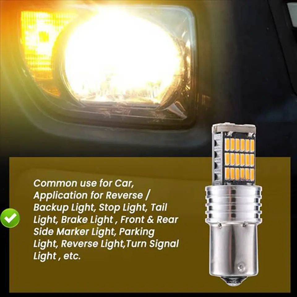 X2 unidades de ampolletas LED para reversa PY21W 1156 pata 4