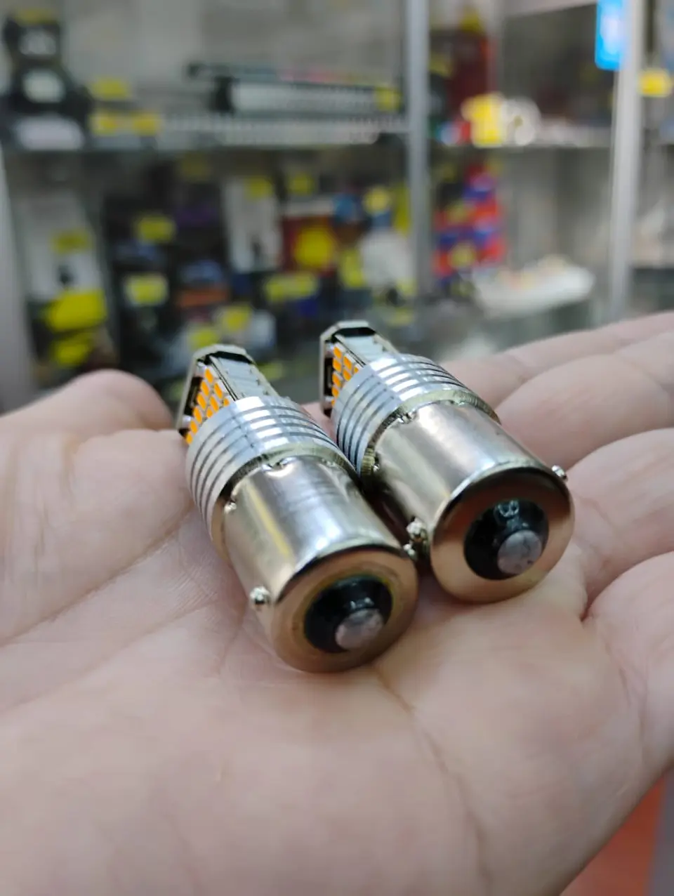 X2 unidades de ampolletas LED para reversa PY21W 1156 pata 9
