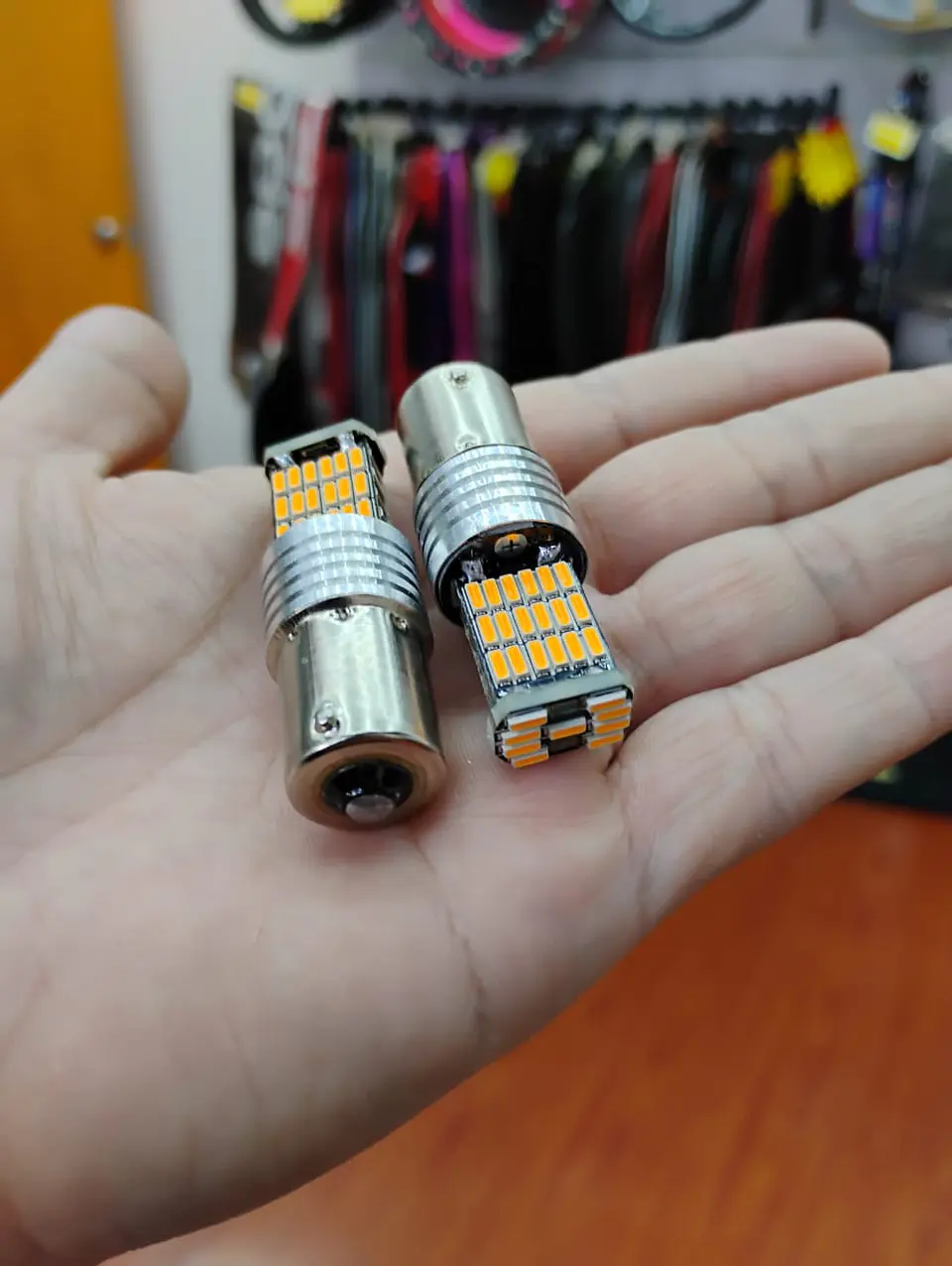 X2 unidades de ampolletas LED para reversa PY21W 1156 pata 12