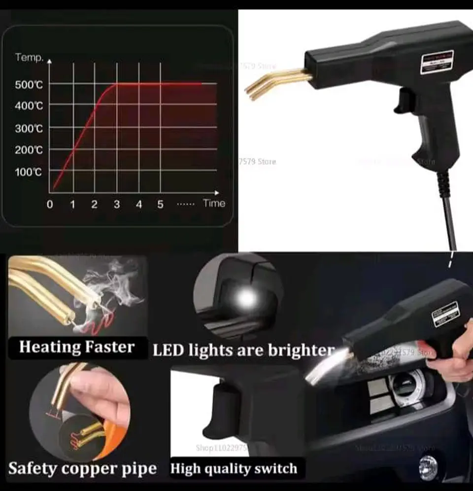 Kit de soldadura y reparación de plásticos automotrices y 7