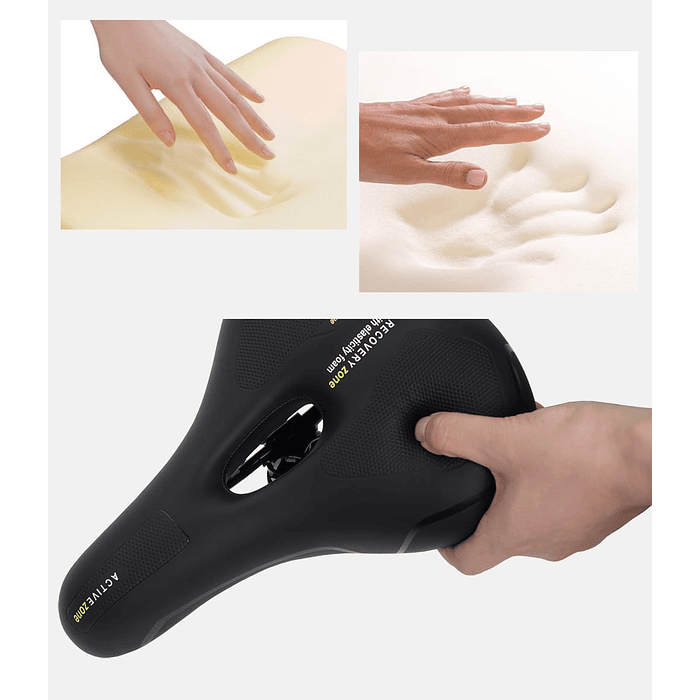 Silla Asiento de bicicleta de GEL 3D memory foam para hombre y mujer punto verde 4