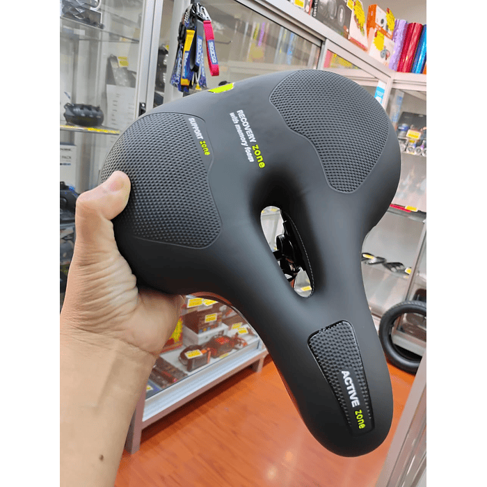 Silla Asiento de bicicleta de GEL 3D memory foam para hombre y mujer punto verde 5