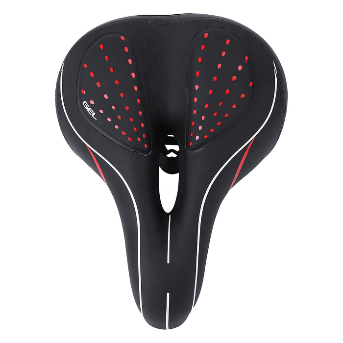 Silla Asiento de bicicleta de GEL 3D para hombre y mujer puntos Rojos con linea  3