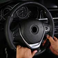 Forro volante cosido hilo negro cuero carbono brillante - Miniatura 3