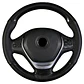 Forro volante cosido hilo negro cuero carbono brillante - Miniatura 14