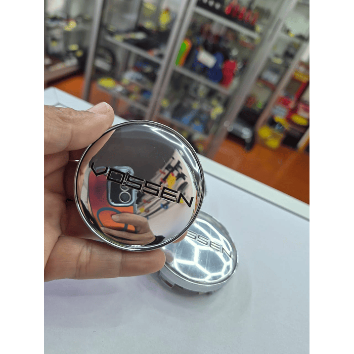  X4 Tapas centro de llantas de auto tunning Vossen plata con Logo negro  1