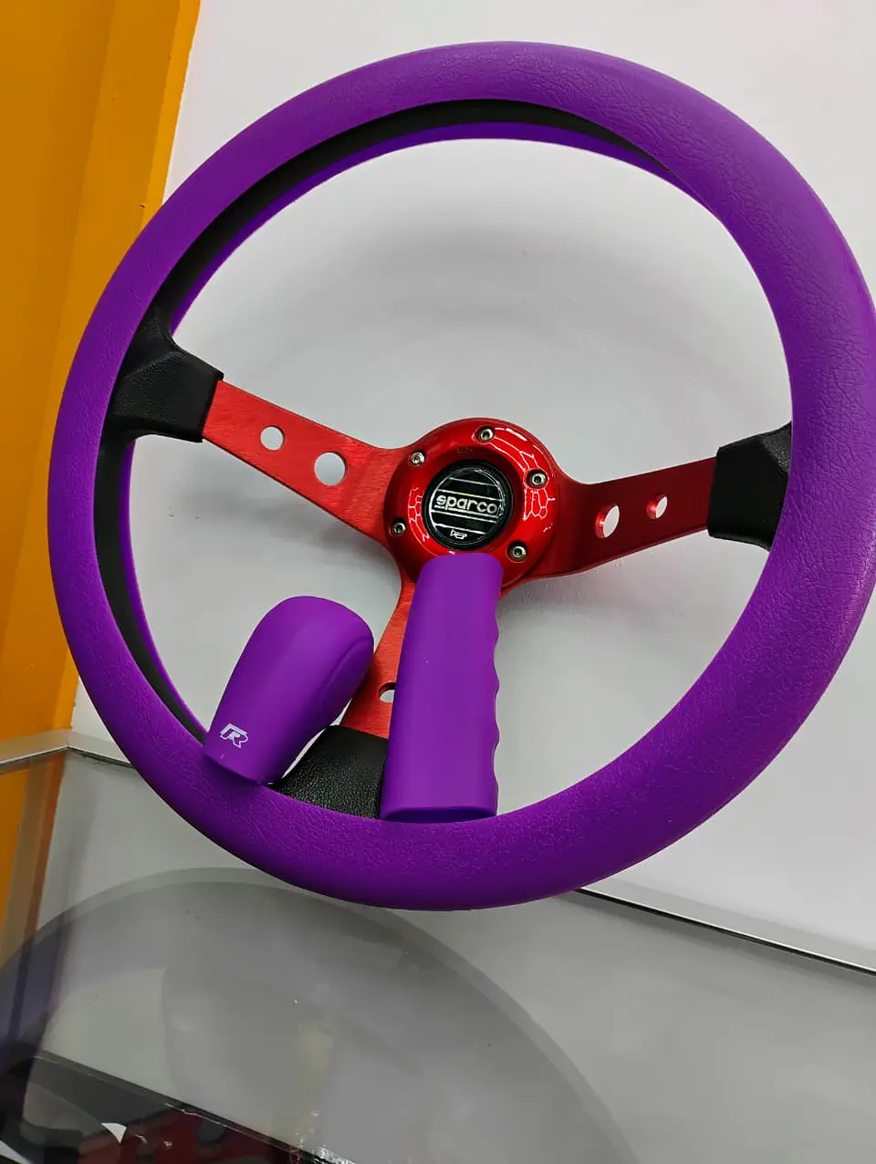 Set 3 piezas cubre volante para tu auto morado lila 3