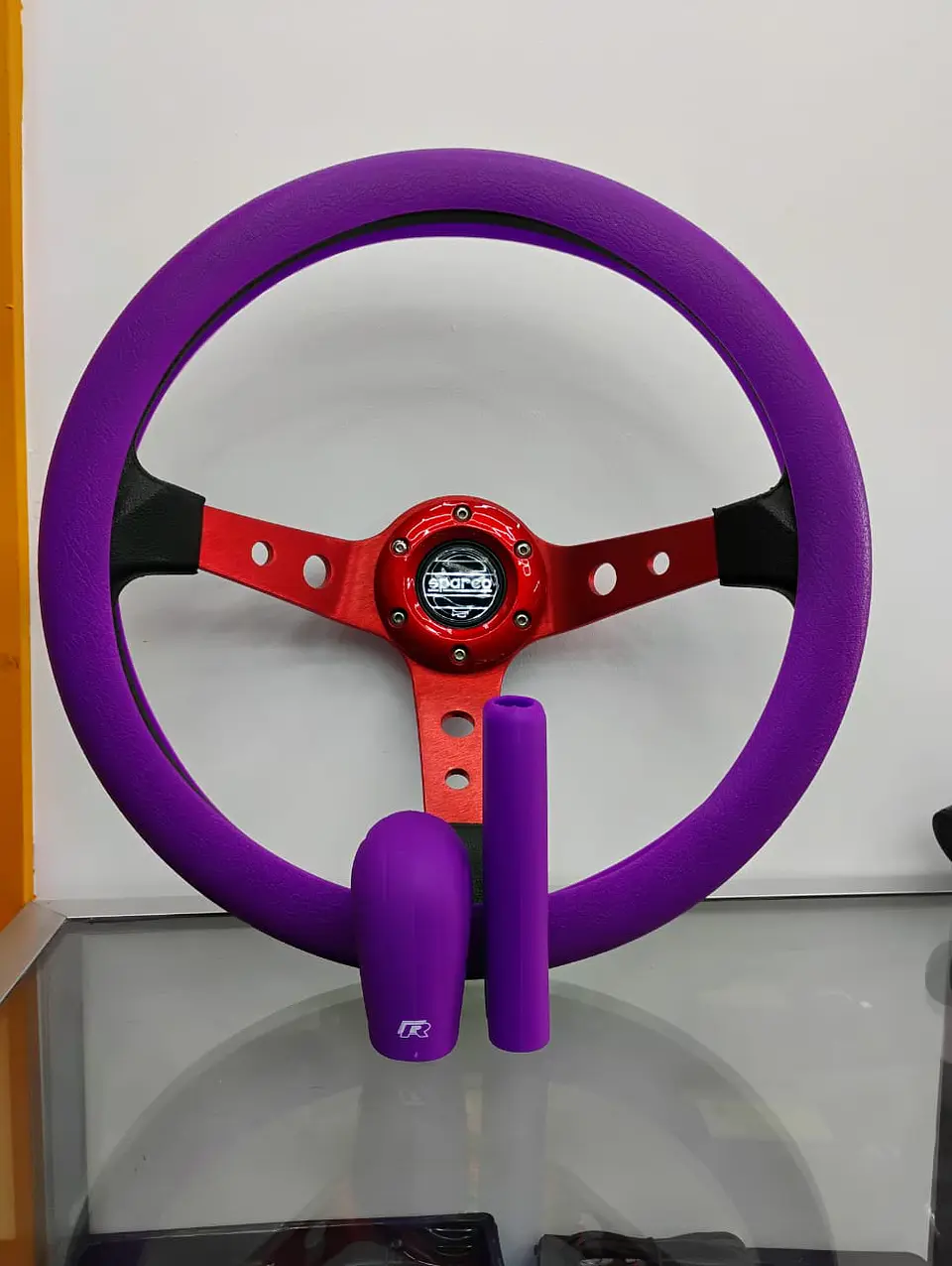 Set 3 piezas cubre volante para tu auto morado lila 5