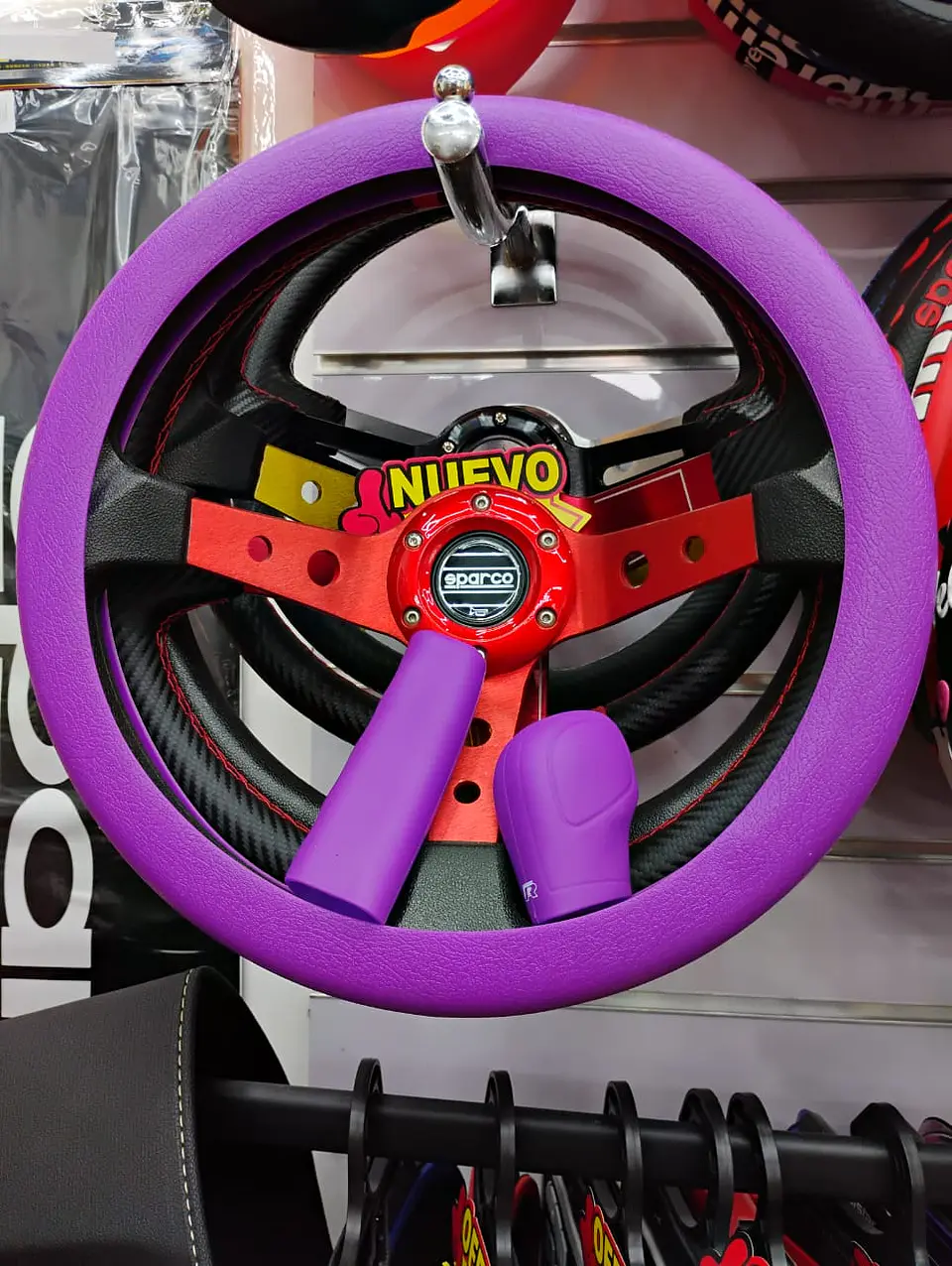 Set 3 piezas cubre volante para tu auto morado lila 2
