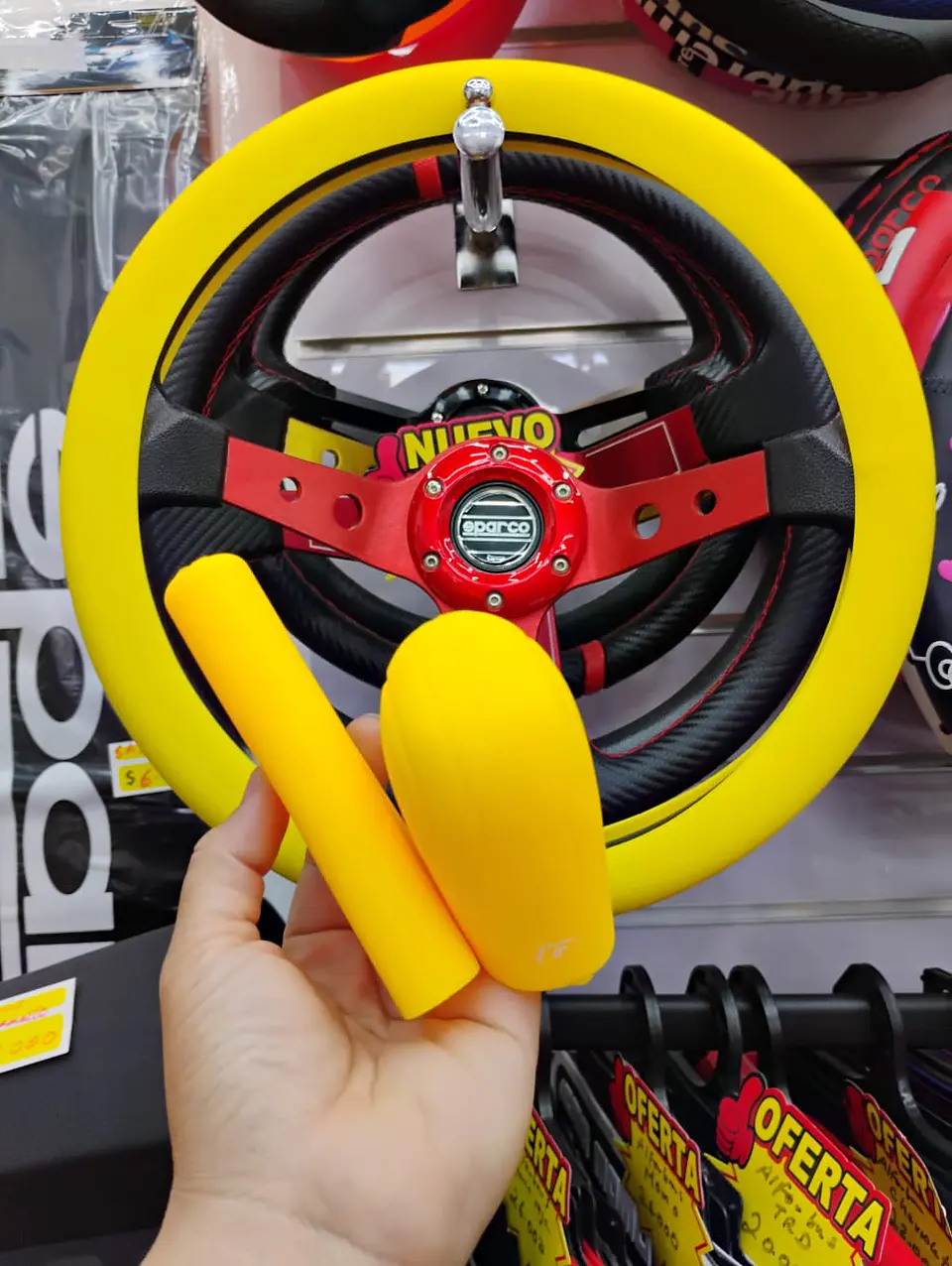 Set 3 piezas cubre volante para tu auto amarillo 7