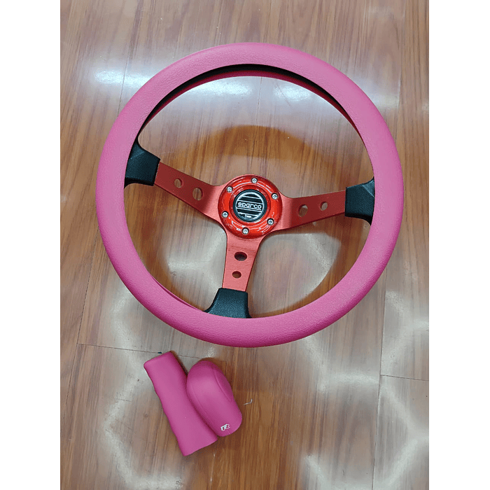 * SET 3 PIEZAS CUBRE VOLANTE PARA TU AUTO ROSADO  *  5