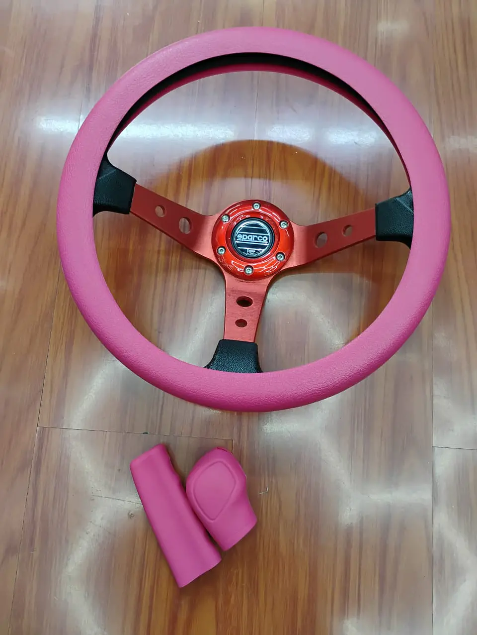 Set 3 piezas cubre volante para tu auto rosado 6