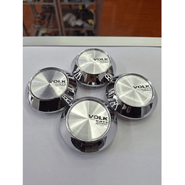 X4 Tapa centro de llantas de auto tunning conica Medida 58mm interior X 60mm exterior marca Volk rays