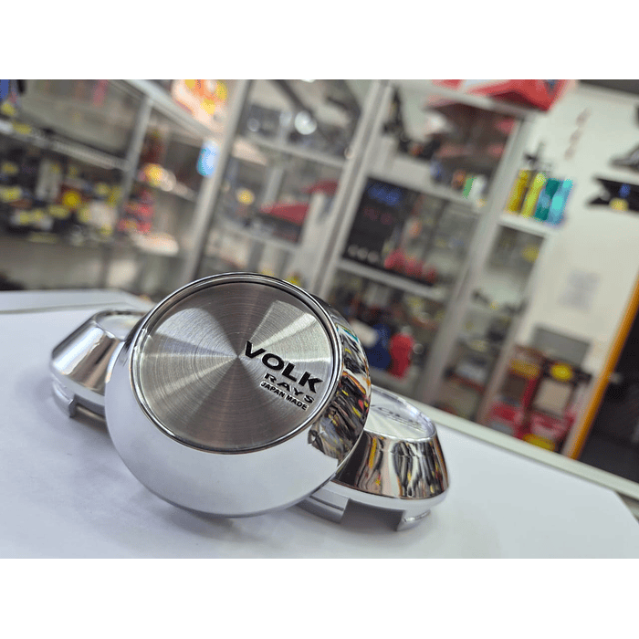 X4 Tapa centro de llantas de auto tunning conica Medida 58mm interior X 60mm exterior marca Volk rays 8