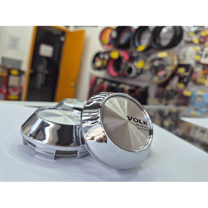 X4 Tapa centro de llantas de auto tunning conica Medida 58mm interior X 60mm exterior marca Volk rays 9