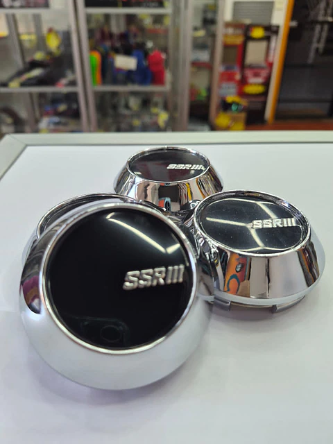 X4 Tapa centro llantas ssr negra 58mm 60mm - Negra Plata