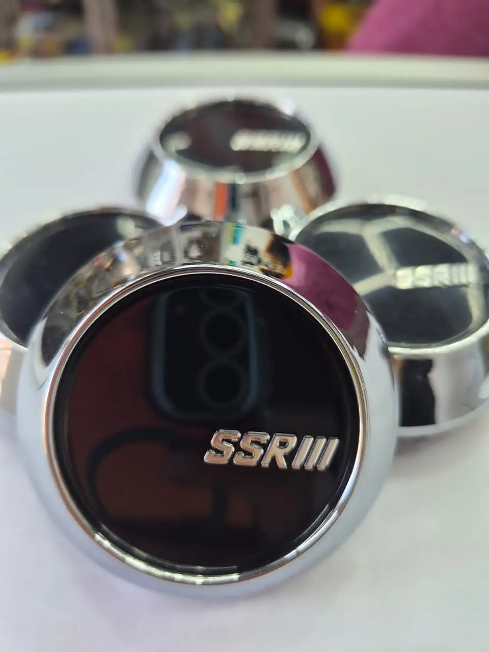 X4 Tapa centro llantas ssr negra 58mm 60mm - Negra Plata 7