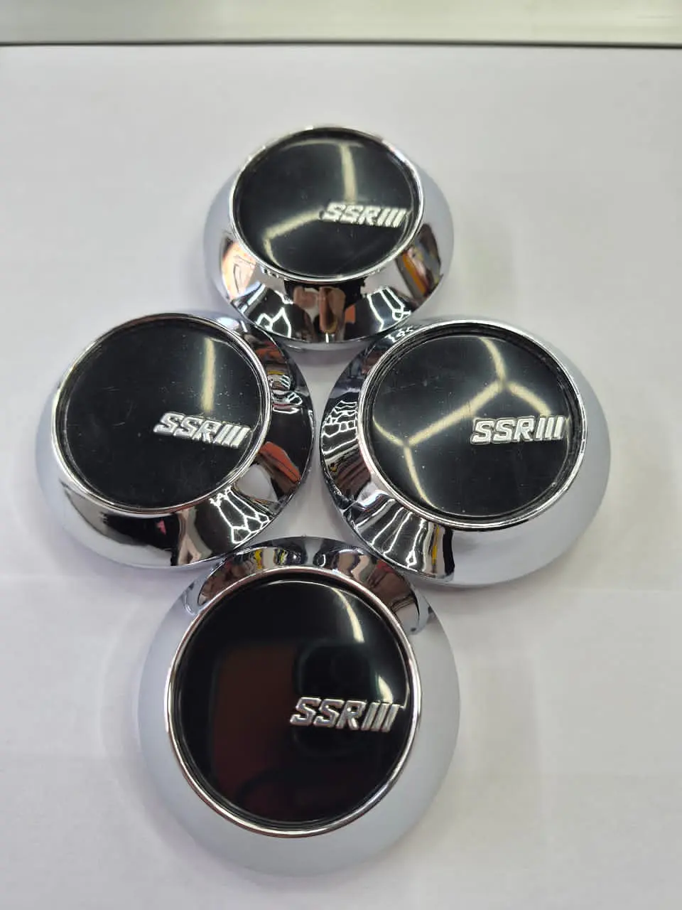 X4 Tapa centro llantas ssr negra 58mm 60mm - Negra Plata 8