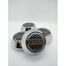 X4 Tapa centro de llantas de auto tunning conica Medida 58mm interior X 60mm exterior marca Volk rays carbono