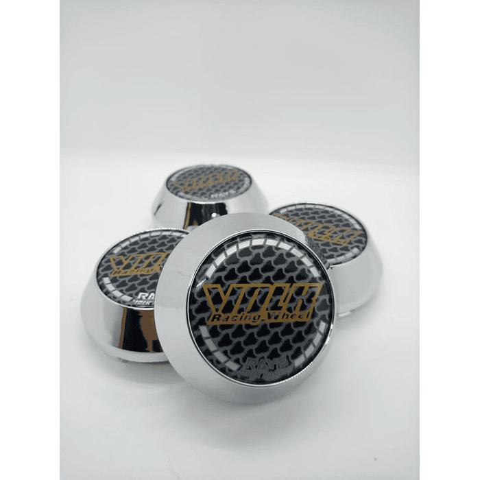 X4 Tapa centro de llantas de auto tunning conica Medida 58mm interior X 60mm exterior marca Volk rays carbono 1