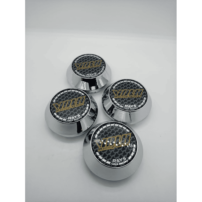 X4 Tapa centro de llantas de auto tunning conica Medida 58mm interior X 60mm exterior marca Volk rays carbono 2