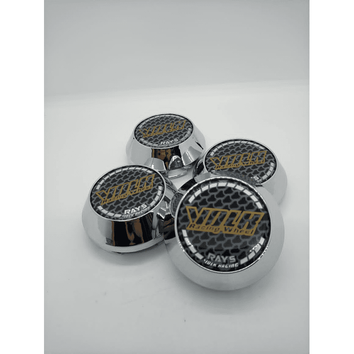 X4 Tapa centro de llantas de auto tunning conica Medida 58mm interior X 60mm exterior marca Volk rays carbono 4