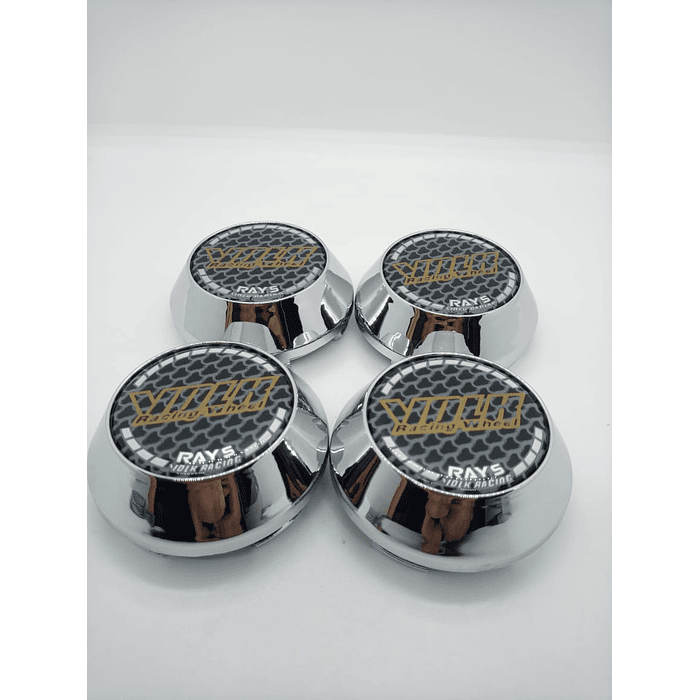 X4 Tapa centro de llantas de auto tunning conica Medida 58mm interior X 60mm exterior marca Volk rays carbono 6