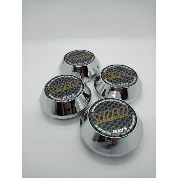 X4 Tapa centro de llantas de auto tunning conica Medida 58mm interior X 60mm exterior marca Volk rays carbono 7