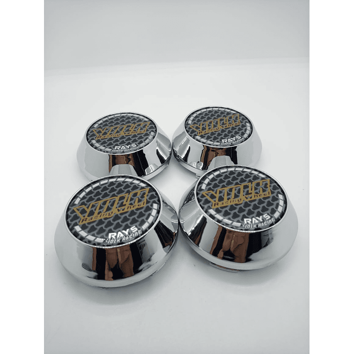 X4 Tapa centro de llantas de auto tunning conica Medida 58mm interior X 60mm exterior marca Volk rays carbono 8