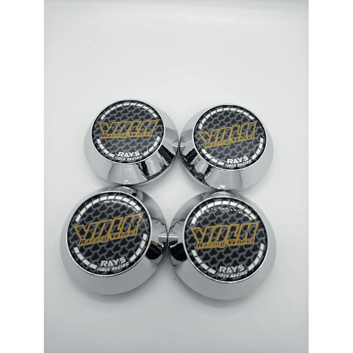 X4 Tapa centro de llantas de auto tunning conica Medida 58mm interior X 60mm exterior marca Volk rays carbono 10