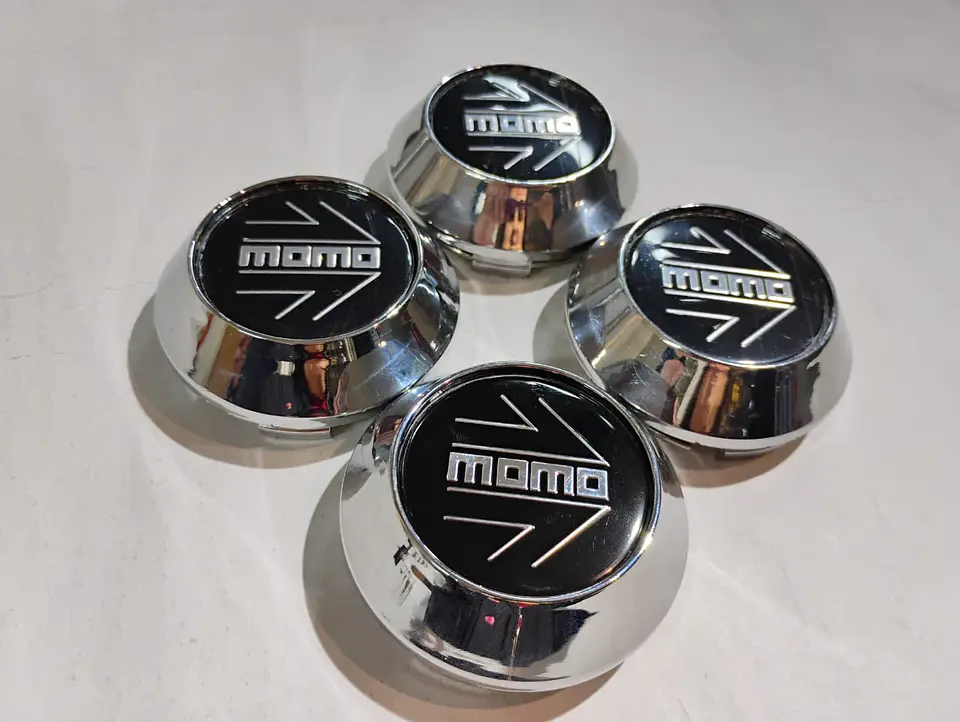 X4 Tapa centro llantas Momo. negra 58mm 60mm - Negra Plata 2