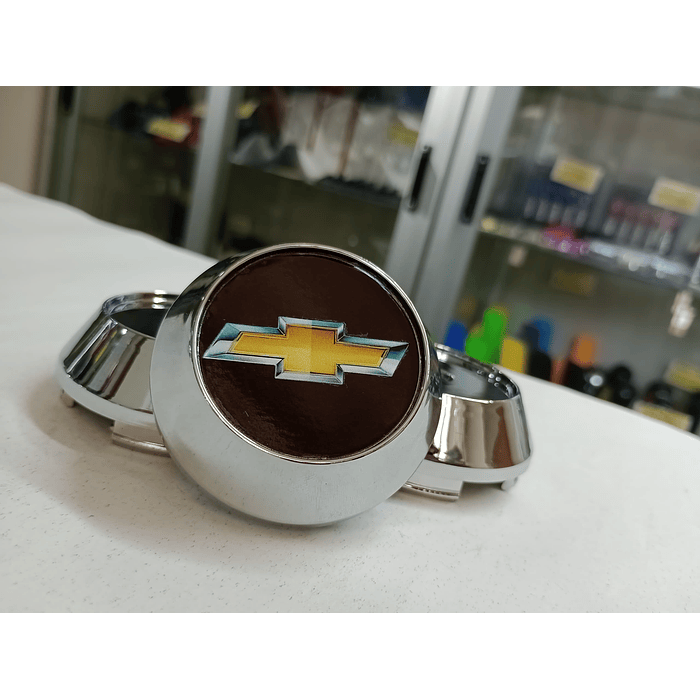 Oferta Remate X4 Tapas centro de llantas de auto tunning conica Medidas disponibles 58mm interior X 60mm exterior chevrolet negra con logo  precio 16990 pesos 1