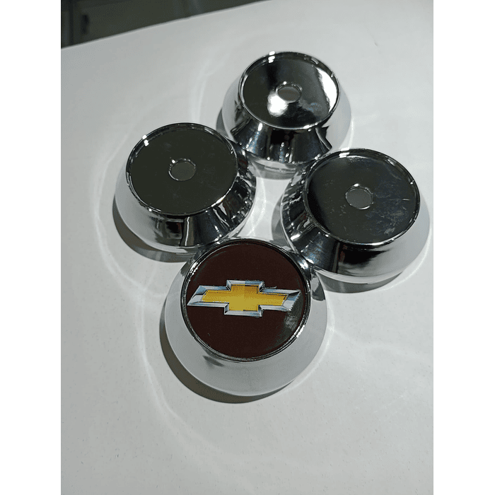 Oferta Remate X4 Tapas centro de llantas de auto tunning conica Medidas disponibles 58mm interior X 60mm exterior chevrolet negra con logo  precio 16990 pesos 2