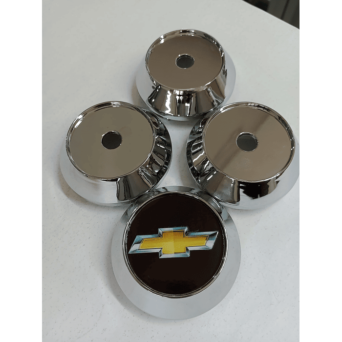 Oferta Remate X4 Tapas centro de llantas de auto tunning conica Medidas disponibles 58mm interior X 60mm exterior chevrolet negra con logo  precio 16990 pesos 7