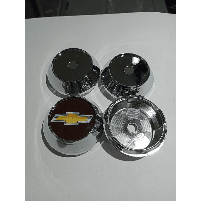 Oferta Remate X4 Tapas centro de llantas de auto tunning conica Medidas disponibles 58mm interior X 60mm exterior chevrolet negra con logo  precio 16990 pesos 8