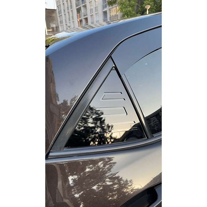 🚘✨ ¡Cubre luneta de Acrílico 2mm plano Negro Brillante a Medida para auto Toyota Corolla 2014 a 2019 2 piezas 4