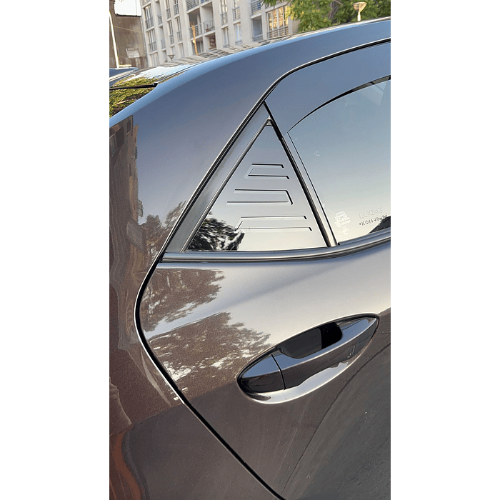 🚘✨ ¡Cubre luneta de Acrílico 2mm plano Negro Brillante a Medida para auto Toyota Corolla 2014 a 2019 2 piezas 5