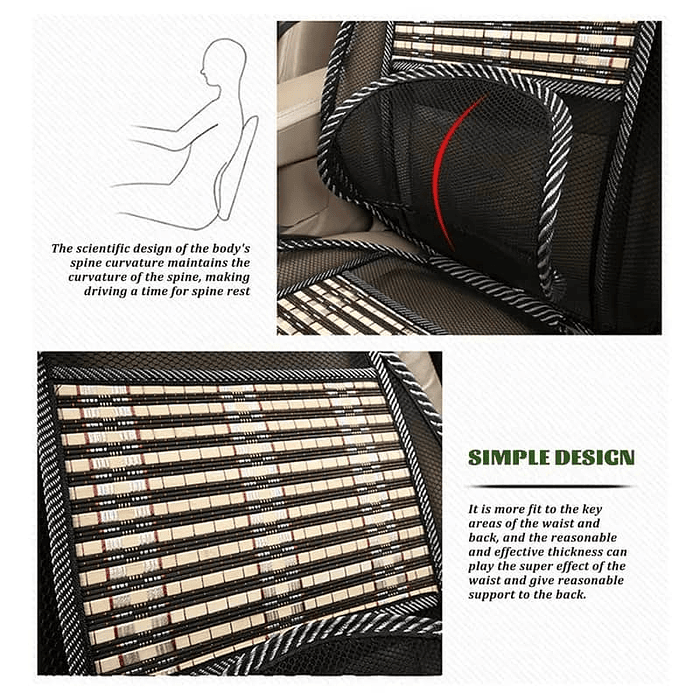 💥Oferta liquidacion💥 X1 Cubre Asiento Respaldo Lumbar Madera Bambú Verano Luxury  8