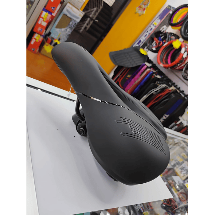 💥 Oferta liquidacion 💥 Silla Asiento de bicicleta de GEL 3D con tira reflectiva para hombre y mujer todo negro medida 21cm de ancho x 25cm de largo  asiento grueso para bicicleta de montaña y carret 3