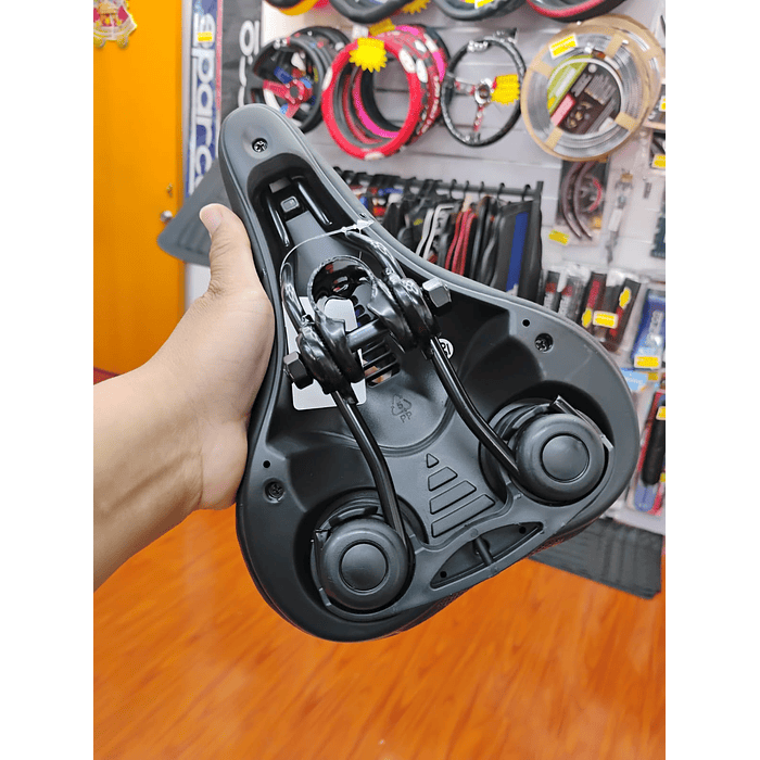 💥 Oferta liquidacion 💥 Silla Asiento de bicicleta de GEL 3D con tira reflectiva para hombre y mujer todo negro medida 21cm de ancho x 25cm de largo  asiento grueso para bicicleta de montaña y carret 4